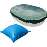 Evolution Abdeckplane mit 11 Luftkissen SET Oval 623x360cm Grün Übermaß Pool Überwinterung
