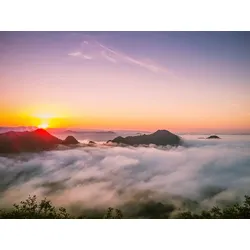 Fototapete PAPERMOON "Wolken Landschaft", bunt, B:3,00m L:2,23m, Vlies, Tapeten