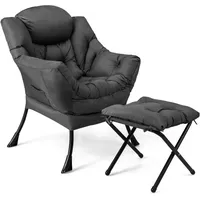 Costway Relaxsessel mit Hocker Polyester 0 x 0 x 0 cm Grau