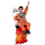 Spooktacular Creations Aufblasbares Halloween Kostüm für Kinder Jet Pack Astronaut Dress Up Rollenspiel Aufblasbares Kostüm mit Rakete (8-10 Jahre)