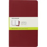 Moleskine S31038 Cahier Notizhefte (blanko, Large, Kartoneinband) 3-er-Set preiselbeerrot