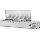 Royal Catering Kühlaufsatzvitrine 140 x 33 cm 6 GN 1/4 Behälter - Kühlaufsatzvitrinen Royal Catering