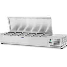 Royal Catering Kühlaufsatzvitrine 140 x 33 cm 6 GN 1/4 Behälter - Kühlaufsatzvitrinen Royal Catering