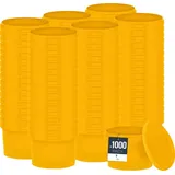 Benbow Eimer mit Deckel 0,5L x1000 Gelb - lebensmittelecht, stabil, luftdicht, auslaufsicher, geruchsneutral - Plastikeimer mit Henkel - leer - Gelb