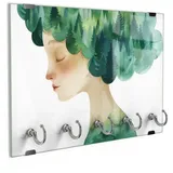 DEQORI Schlüsselbrett 'In mir wohnt der Wald', (1 St), Schlüsselhalter Schlüssel Haken Schlüsselboard modern Schlüsselleiste grün