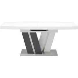 vente-unique Esstisch ausziehbar - 6 bis 8 Personen - MDF lackiert - Grau & Weiß - NOAMI II - Dunkelgrau