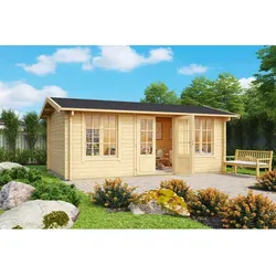 LASITA MAJA Gartenhaus »Pembrokeshire«, BxHxT: 540 x 239,4 x 280 cm, (Außenmaß inkl. Dachüberstand), naturbelassen - braun