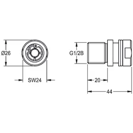 KWC AR Anschlussstutzen, AQUAJET-Slimline, 9 l, 2000105479