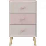 [en.casa] Nachtschrank Sandnes 62 x 38 x 30 cm Weiß/Rosa