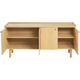 WoodMan Sideboard WOODMAN "Nice", braun (eiche), B:160cm H:75cm T:45cm, FSC-zertifiziertes teilmassives Holz, Sideboards, Sideboard, Kommode, Breite 169 cm, Echtholzfurnier aus Eiiche, viel Stauraum