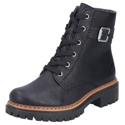 Schnürboots RIEKER, Damen, Gr. 40, schwarz, Lederimitat, unifarben, klassisch, Schuhe, Winterstiefel, Boots - 150 Jahre RIEKER Jubiläumsartikel