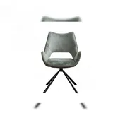 KAWOLA Esszimmerstuhl VELO Drehstuhl Stoff graugrün