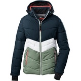 KILLTEC Damen Ksw 1 Wmn Ski Qltd Jckt Winterjacke Jacke in Daunenoptik mit abzippbarer Kapuze und Schneefang, grüngrau, 44 EU