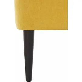 Atlantic Home Collection Cocktailsessel "Jan", gelb (goldgelb), B:65cm H:88cm T:78cm, Struktur ( 85% Polyester, 15% Viscose ), ATLANTIC HOME COLLECTION, Sessel, Cocktailsessel, mit Wellenunterfederung, Massivholzfüße