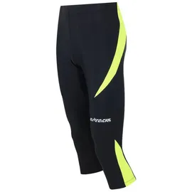 Airtracks Herren Laufhose 3/4 Lang Pro Schwarz Neon SCHWARZ 2XL