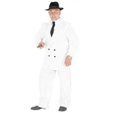 Foxxeo 40181 | weißer 20er Jahre Gangster Anzug Kostüm Herren Karneval Fasching Party Gr. S-XL, Größe:XXXXL