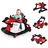 Costway 4 in 1 Lauflernwagen Babywalker Lauflernhilfe instellbarer Höhe 15 kg 6 - 18 Monaten - Rot/Schwarz