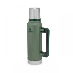 Stanley CLASSIC VAKUUM-FLASCHE 1,4 Liter, Hammertone grün, doppelwandige Vakuumisolierung, Griff, Trinkbecher