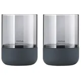 BLOMUS Windlicht Calma 2tlg. Stein, Marmor, Granit Grau Dunkelgrau