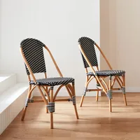 Sweeek 2er Set Bistrostühle aus Rattan und Polyrattan