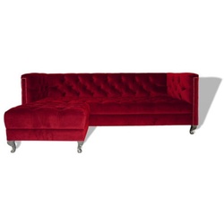 JVmoebel Chesterfield-Sofa, Chesterfield Ecksofa Design Sofa L-Form rot