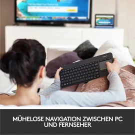 Logitech K400 Plus Wireless Touch Keyboard DE schwarz