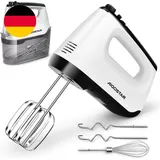 Aigostar Handmixer Elektrisch Mit Aufbewahrungskoffer, Handrührer, 400 W, 5 Edel