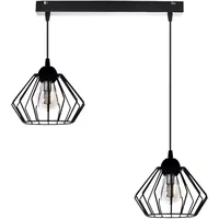 KAR LIGHTING Pendelleuchte 2-flammig aus Metall in Schwarz, höhenverstellbar | E27 Fassung | LED geeignet | Hängelampe für Wohnzimmer, Esszimmer, Küche, Büro oder Schlafzimmer