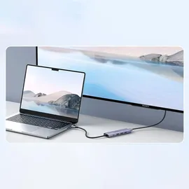 UGREEN USB-C to 3*USB.3.0+HDMI Hub 5-in-1 Multifunktions-hub-adapter 3x Usb-a HDMI 4K PD 100W (Grau)