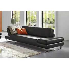 W.Schillig Couch Leder 3-Sitzer Grau