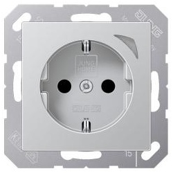 JUNG HOME SCHUKO® Steckdose, Safety+, aluminium