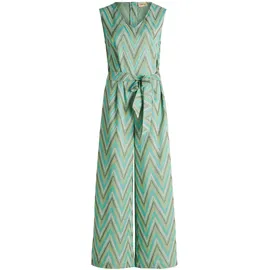 Cartoon Overall "Damen mit Bindegürtel", Damen, Gr. 44, Normalgrößen, grün (mint, grün), Obermaterial: 100% Polyester, tailliert, V-Ausschnitt, Overalls Overall, Design