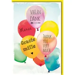 Danke Karte mehrsprachig Luftballons BRAUN+COMPANY 5405-22296   Bild