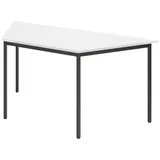 bümö Trapez-Tisch, Multifunktionstisch 160 x 69 cm in Weiß/Schwarz - Besprechungstisch, Konferenztisch, Meetingtisch, Mehrzwecktisch, Pausentisch für