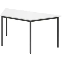bümö Trapez-Tisch, Multifunktionstisch 160 x 69 cm in Weiß/Schwarz - Besprechungstisch, Konferenztisch, Meetingtisch, Mehrzwecktisch, Pausentisch für