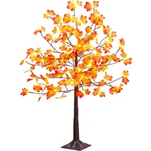 Bonetti LED Baum "Weihnachtsdeko", beige (ahornfarben), 96, H: 120cm, 1 Stk., Leuchten, Beleuchteter Deko-Herbstbaum mit Ahornblättern, Deko-Lampe LED Baum