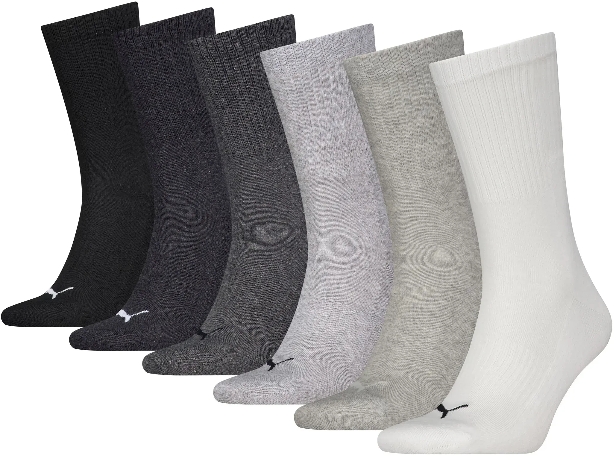 PUMA Sportsocken, (6 Paar), mit Unterstützung des Fußbogens für bessere Passform und Stabilität PUMA white-grey combo 35-38