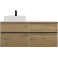 Burgbad Eqio Konsolenplatte, Ausschnitt links, 4 Schubladen, Breite 1400mm,