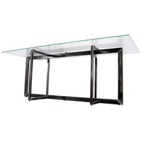 Esstisch (120x80 cm H=75 cm) BUSK Wohnzimmertisch Esszimmertisch Schreibtisch  modernes Design Glastisch Glas Loft Handmade Vintage Deco