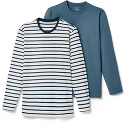 Tchibo - 2 Langarmshirts - Herren - Gr. S - blau