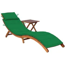 vidaXL Sonnenliege mit Tisch und Auflage Massivholz Akazie