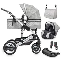 Veska Kombi-Kinderwagen 3in1 inkl. Babyschale, Buggy, Jogger, mit Wickeltasche,