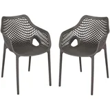 Garden Pleasure LAURIA Stapelstuhl 53 x 60 x 80 cm grau 2 St.