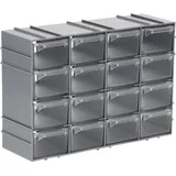 GarPet Sortimentskasten erweiterbar 16 Fach Sortierkasten Schubladen Organizer Kleinteilemagazin Sortimentsboxen