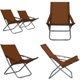 Vidaxl - Klappbare Strandstühle 2 Stk. Stoff Braun - Strandstuhl - Klappstuhl - Gartenstuhl - Outdoor Möbel - Balkonmöbel - Home & Living