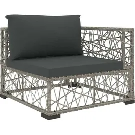 vidaXL 5-tlg. Garten-Lounge-Set mit Kissen Poly Rattan Grau