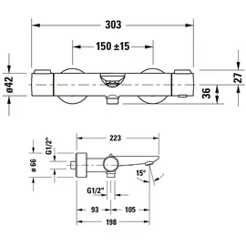 Duravit Duravit, Wave Wannenthermostat Aufputz