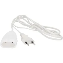 Unitec - 40916 Euro-Verlängerung mit Stecker und Kupplung, 2m, weiß