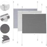 Sekey Plissee ohne Bohren Verdunkelung, Fenster Plissee Klemmfix Jalousie 70 cm breit, Verspannt Blickdicht Sonnenschutz Fensterollo, 70x210cm, Dunkelgrau