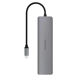 NANOCABLE 10.16.4608, USB-C Hub, Grau,